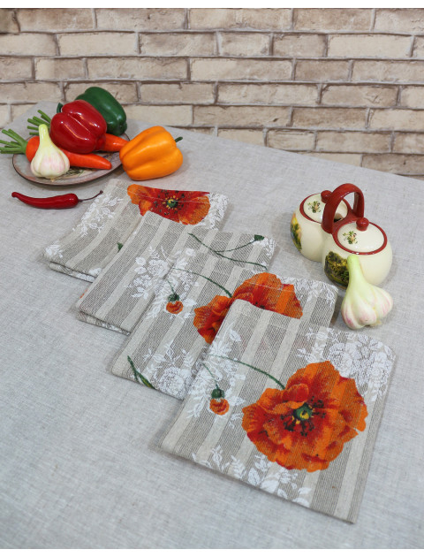 Набор салфеток Маковый цвет 40*40 см