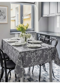 Скатерть Утро в саду габардин темно-серый