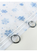 Комплект из двух тюлей Снежинки белый голубой
