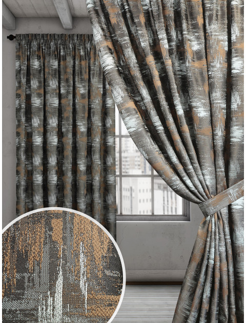 Комплект жаккардовых штор Вивальди Italyav1487 серебристый темно-серый
