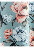 Комплект штор Голубые цветы блэкаут серо-голубой розовый