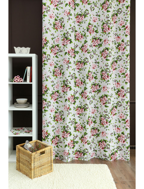 Штора "Усадьба. Цвет вишни" серый, розовый