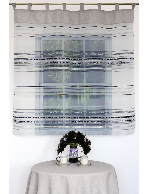 Тюль-экран на петлях "Дарама" 6168 v 03, серый бежевый