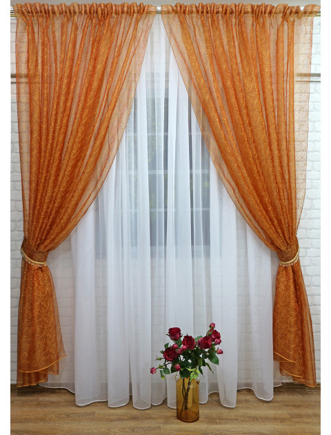 Тюль "Назелли" premium 8153osv оранжевый
