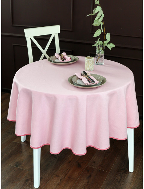 Скатерть Мальва хлопок розовый