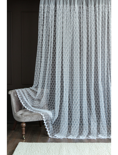 Тюль сетка-вышивка 9004v3046 белый